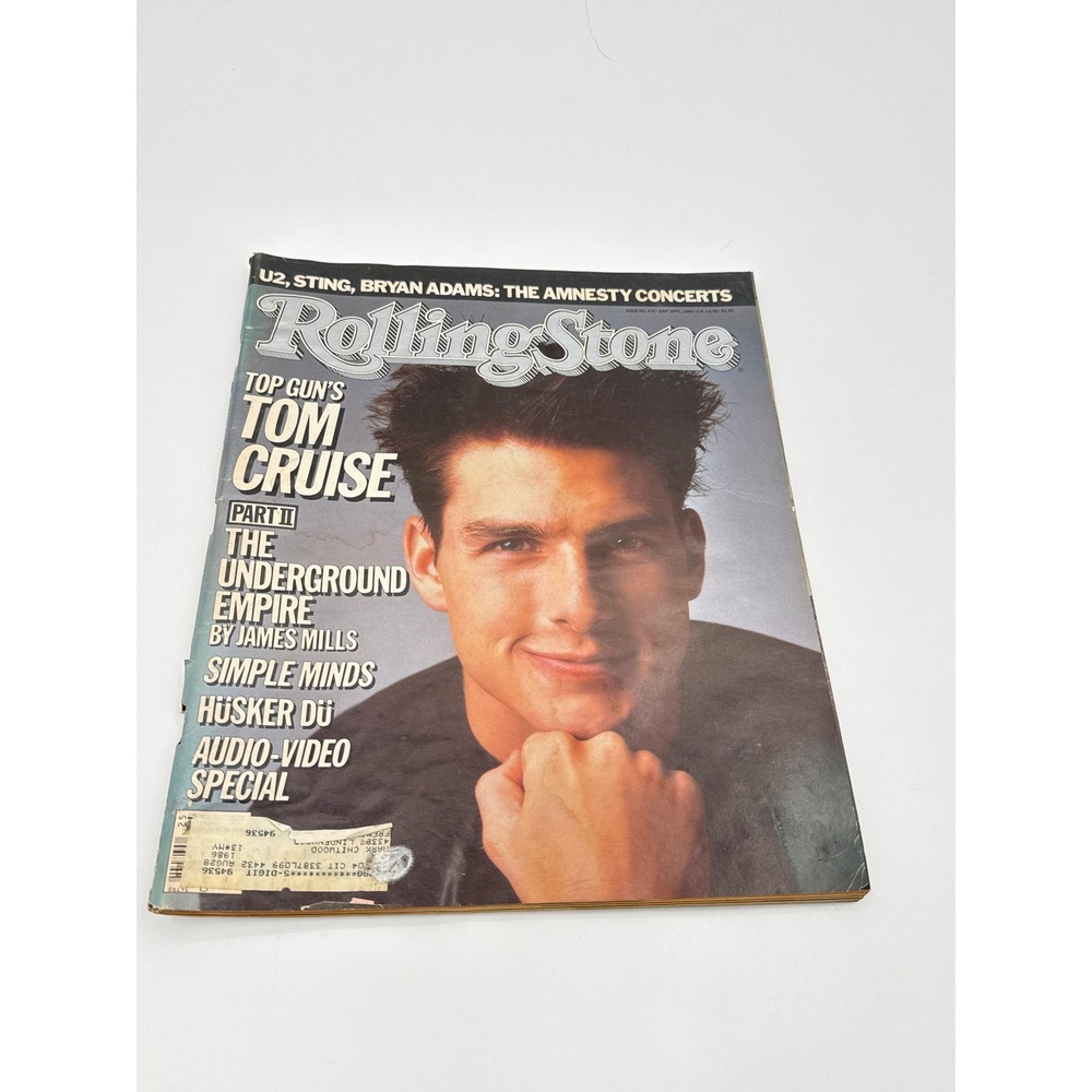 Vintage Rolling Stone Magazine July 1986 Tom Cruise Top Gun Issue 477 U2 Sting